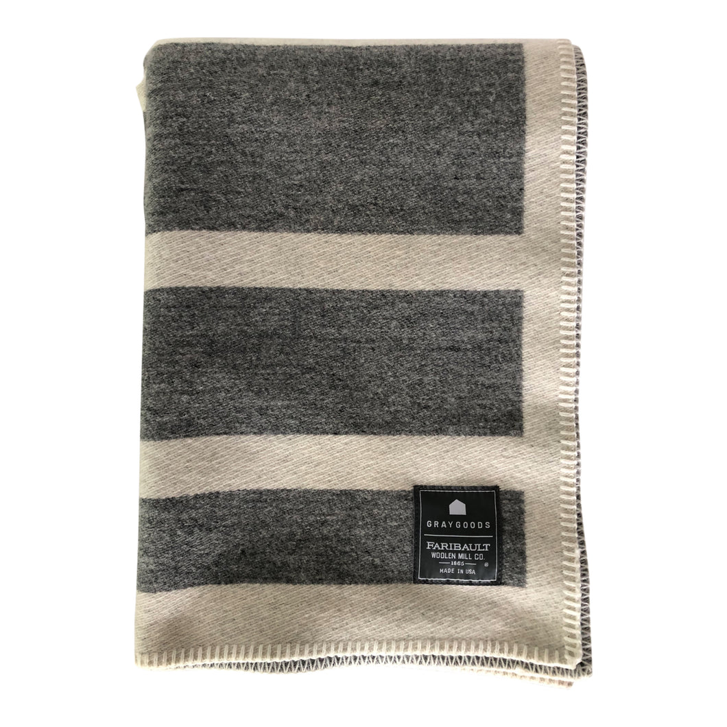 Faribault Embellished Framed Heather Gray/ Natural- Throw