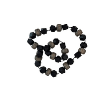 Load image into Gallery viewer, Black and Gray Wood Bead Necklace