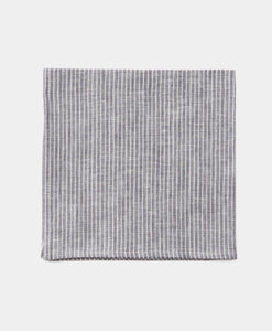 Linen Napkin Set Grey White Stripe